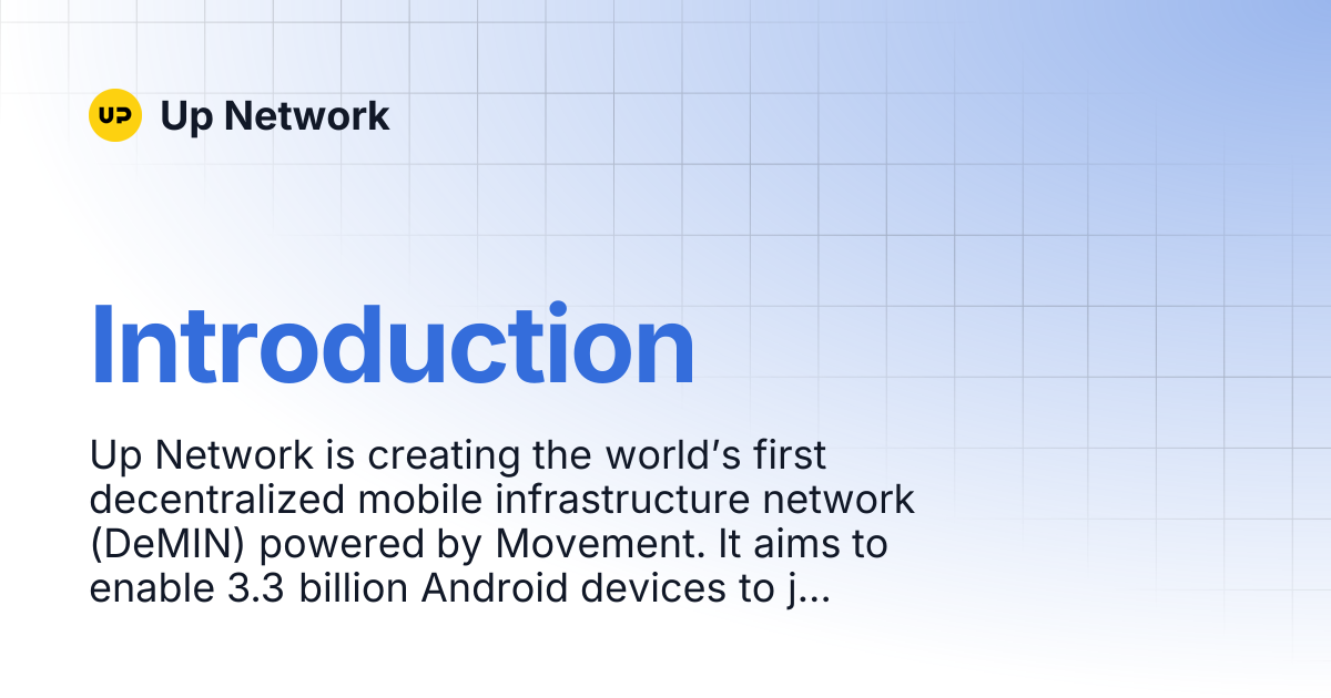 Introduction | Up Network